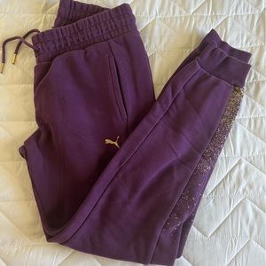 Plum colored, Puma, size small women’s joggers